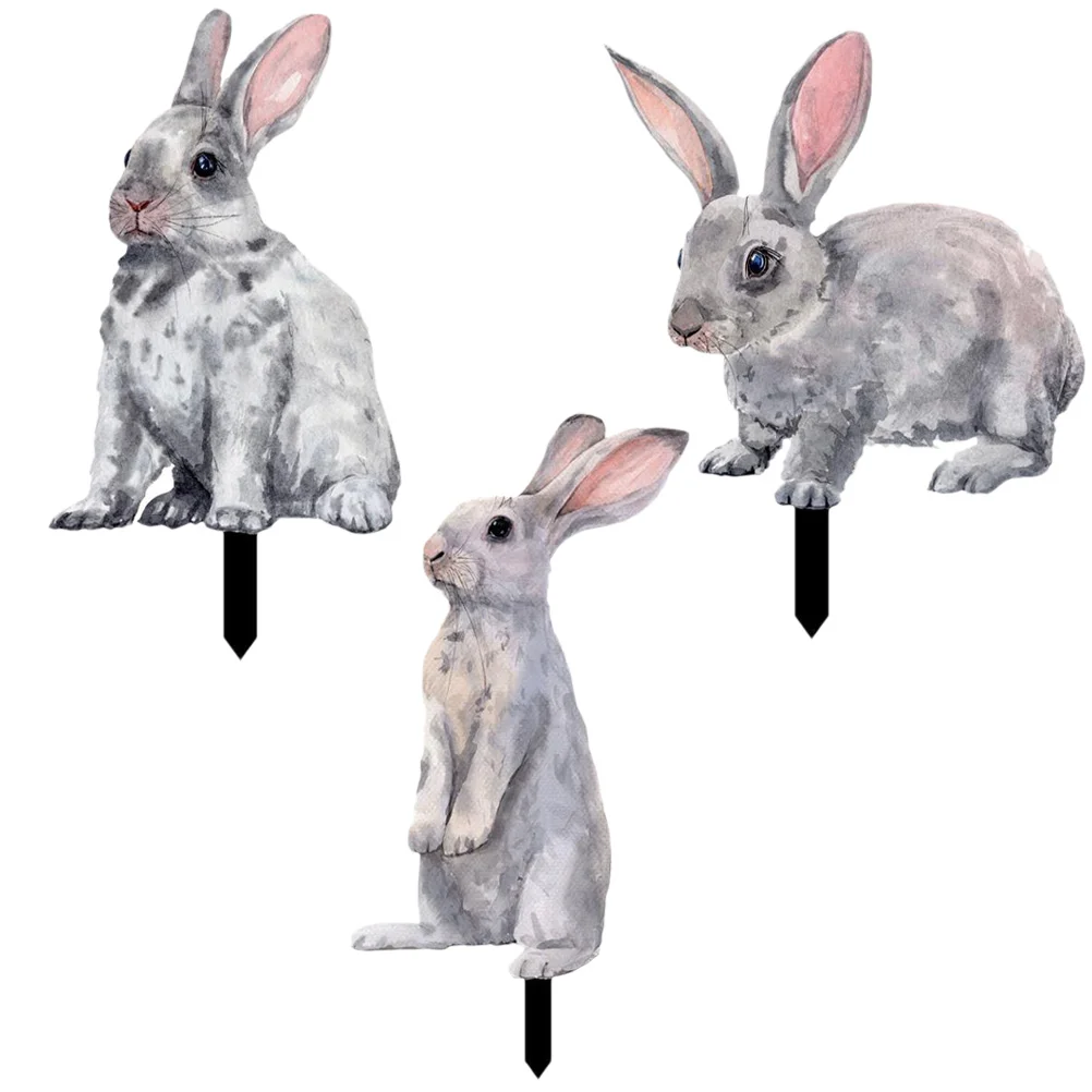 

Easter Yard Rabbit Stake Sign Stakes Garden Decorations Lawn Signs Bunny Outdoor Decor Decoration Pathway Happy Courtyard
