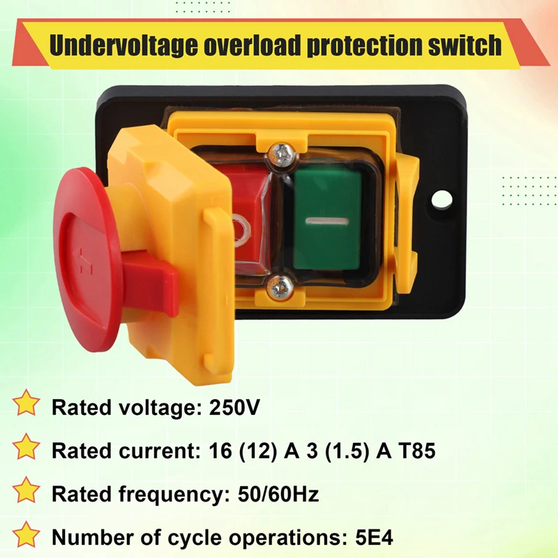 Электромагнитный переключатель Магнитный кнопочный KJD12 16A 250V Электроинструмент
