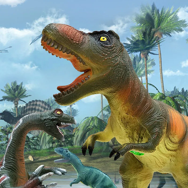 

Children's soft rubber dinosaur toy boy large plastic simulation Tyrannosaurus Rex animal model Tiktok send package