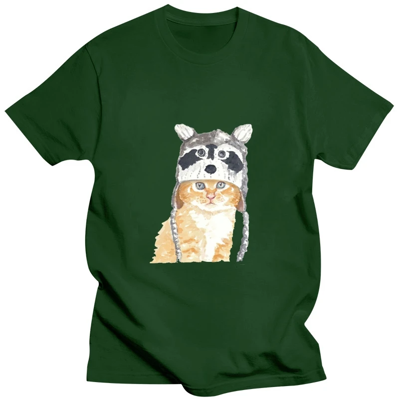 Новинка 2019 летняя футболка забавная милая KATZE CAR RACOON WATER COLOR Wasser