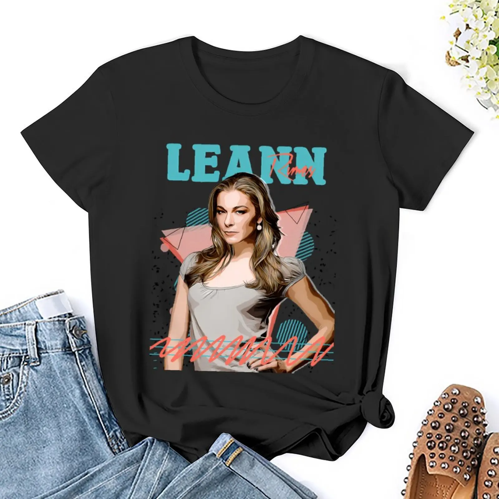 Leann Rimes веер Арт Ретро // Винтажная Футболка пот женская одежда футболка для женщин