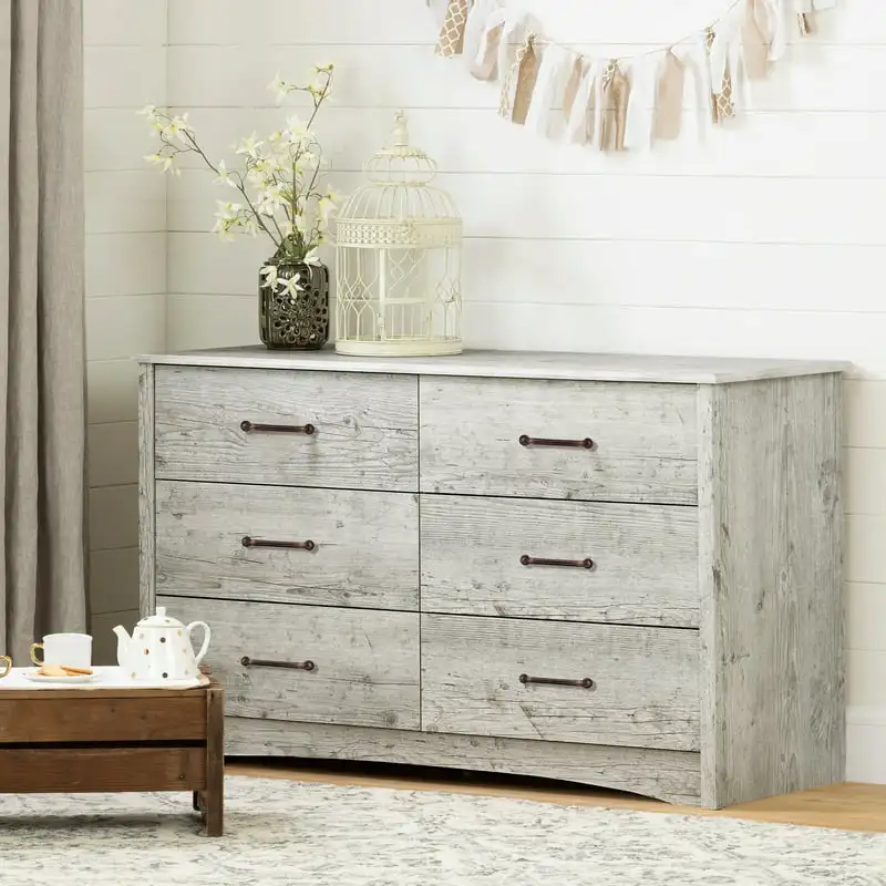 

6-Drawer Double Dresser Seaside Pine