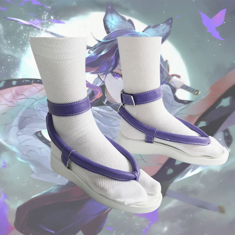 

Shinobu Kocho Shoes Cosplay Demon Slayer Kimetsu no Yaiba Women Boots Shoes Women Girls Kimono Halloween Xmas Party
