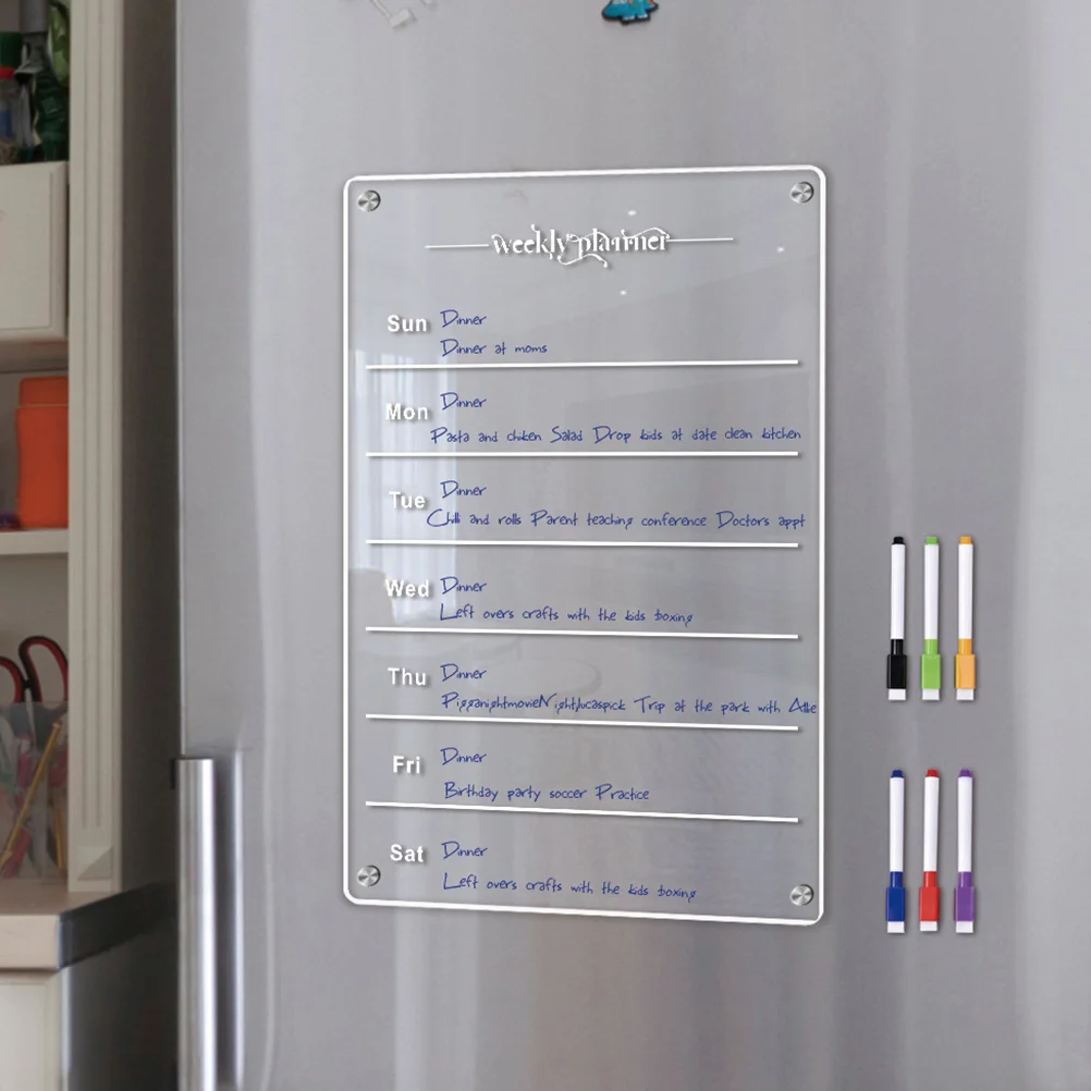 

Weekly Plan Message Board Dry Erase Boards Clear Acrylic Fridge Planning Magnetic