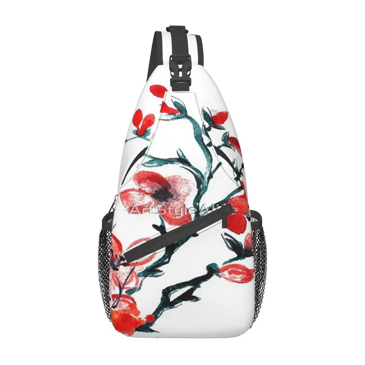 

Нагрудная сумка с красным цветком вишни