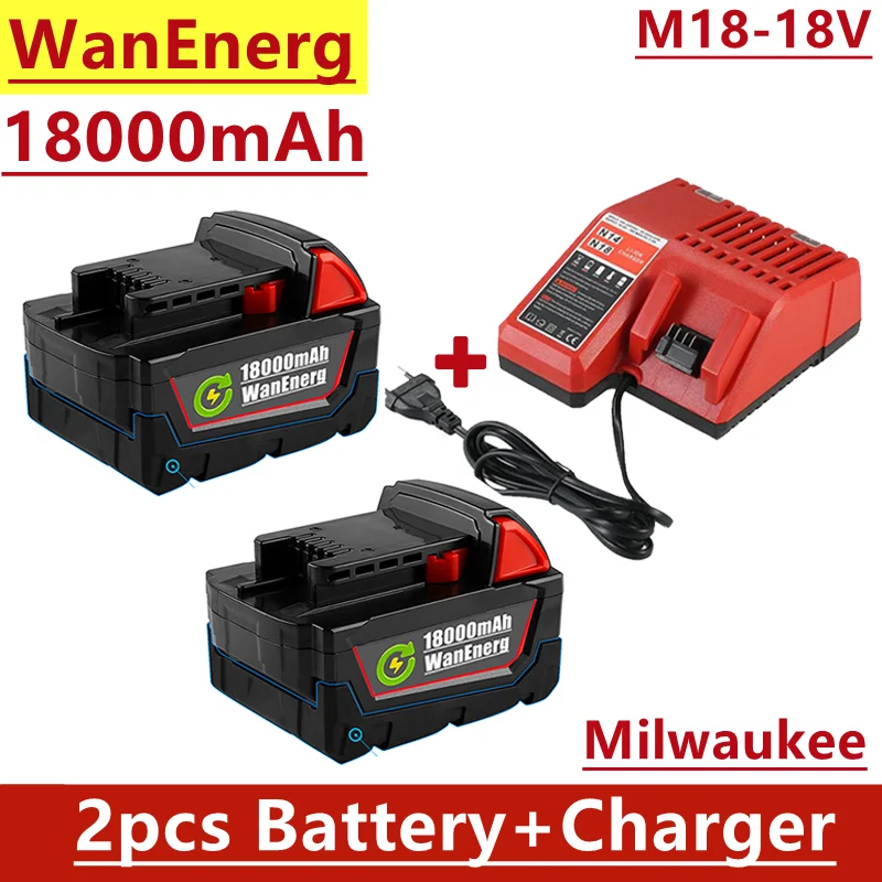 

2022 the latest Milwaukee M18 cordless tool uses 18v18000mah instead of lithium-ion battery,which is suitable for electric tools