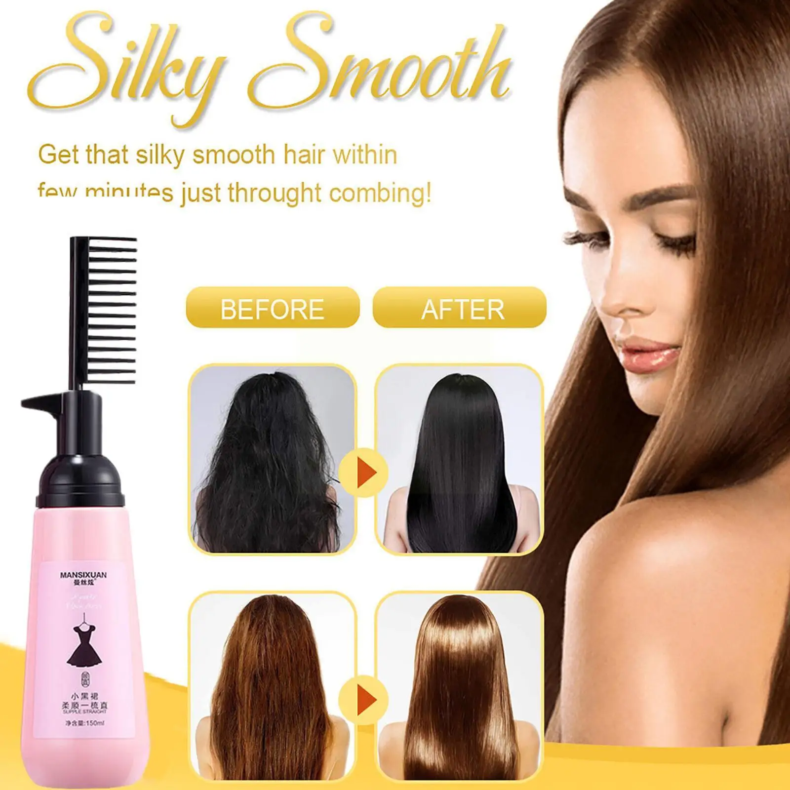 

150ml Keratin Hair Straightening Cream Plant Collagen Hair Deep Softener Nourishing Treatment Fast Curly Hair Salon Smoothi L5P9