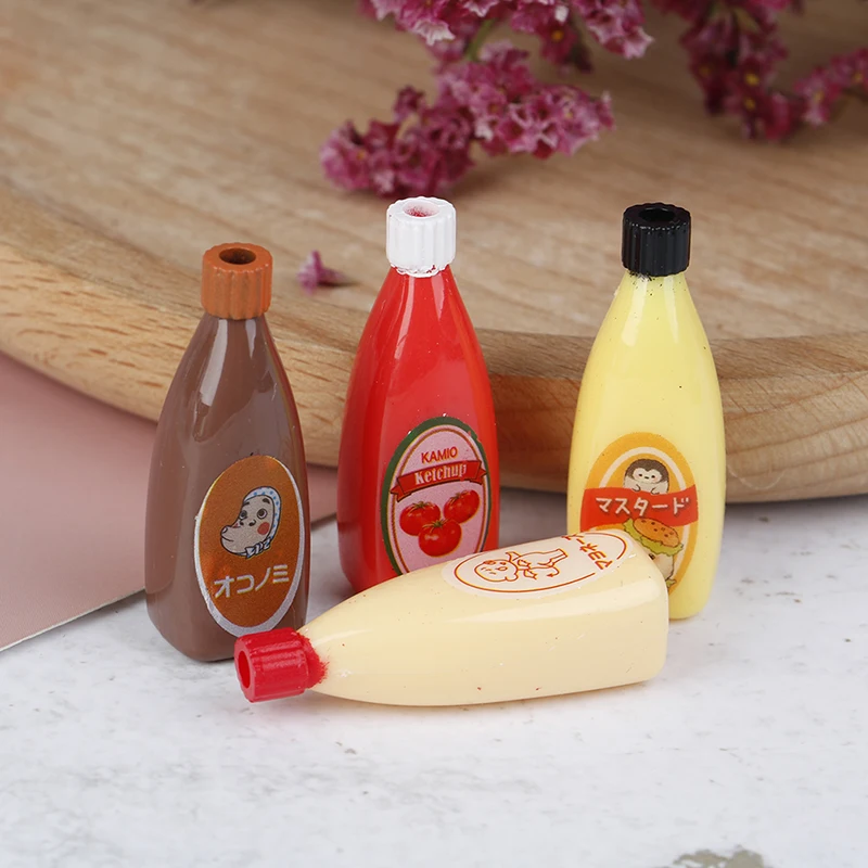 

1:12 Dollhouse Miniature Food Mini Chocolate Sauce ketchup Jam Dolls Kitchen Toy