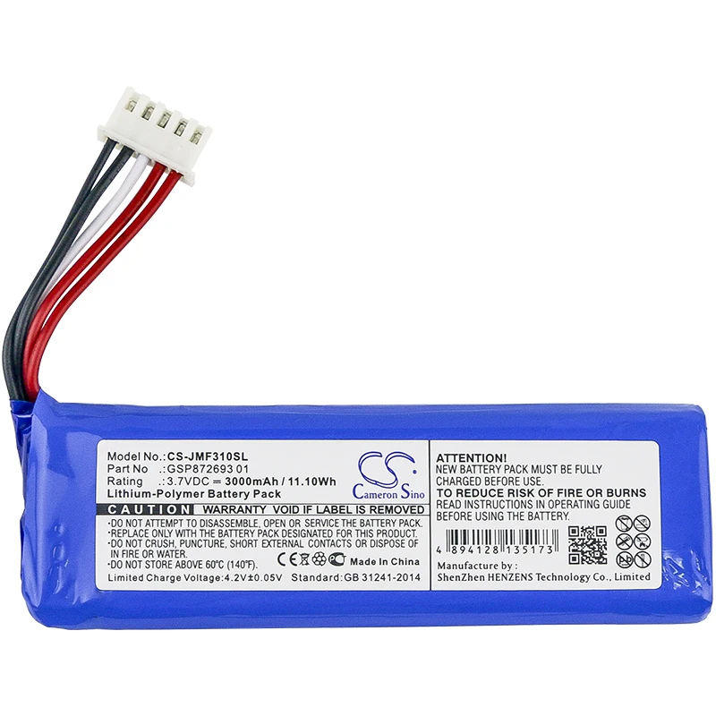 

CS 3000mAh Battery For JBL GSP872693 01 GSP872693 03A P763098 03A Flip 4 Flip 4 Special Edition BAR 5.1