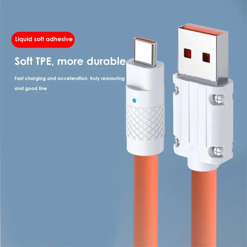 

Liquid Silicone Data Cable Android Type-c Data Cable 2.4A With Lamp Charging Cable For Xiaomi Huawei Samsung Charging Adapter