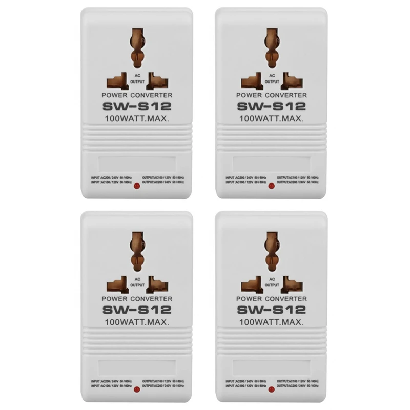 Горячий 4X SW-S12 100 Вт 110 В/120 В до 220 В/240 повышающий преобразователь напряжения
