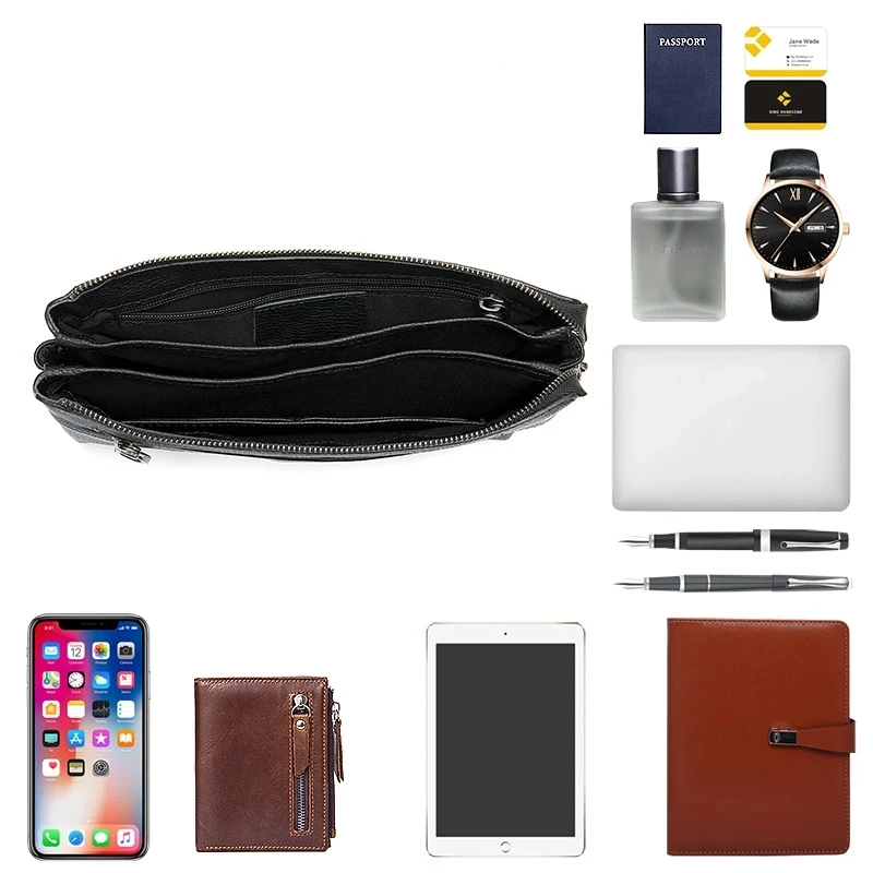 Мужской клатч из натуральной кожи высшего качества кошелек подходит для iPad 7 9