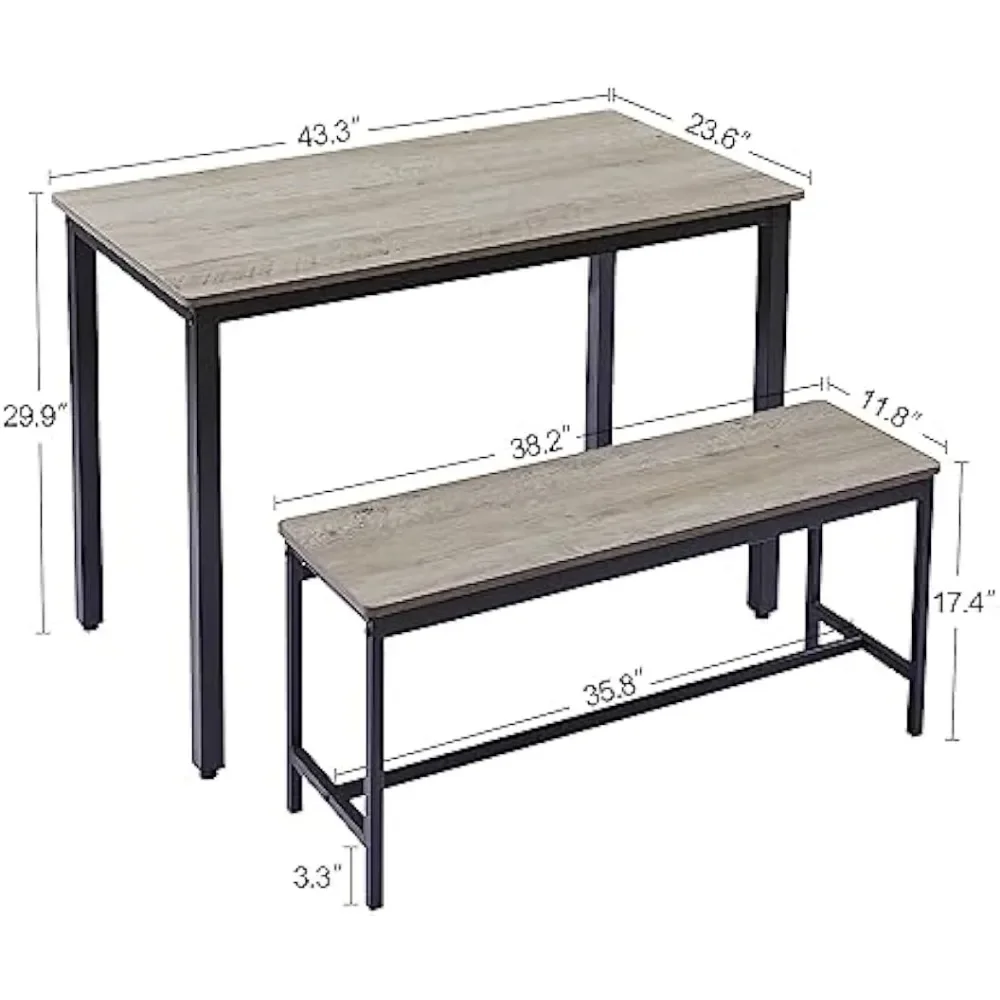 Обеденный стол Set4 для 4 человек 43.3 в фотостудии с 2 скамейками 4-6 модный набор