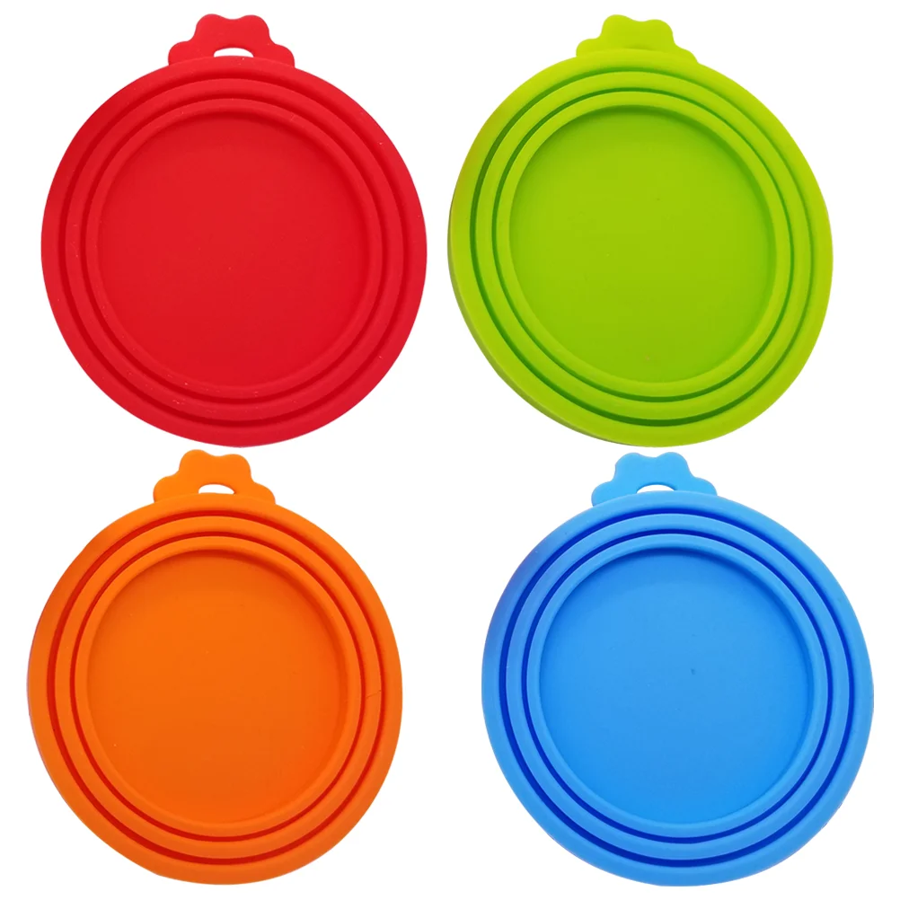 4pcs Can Lids Silicone Sealing Lid Cat Food Can Lids Household Pet Food Can Covers