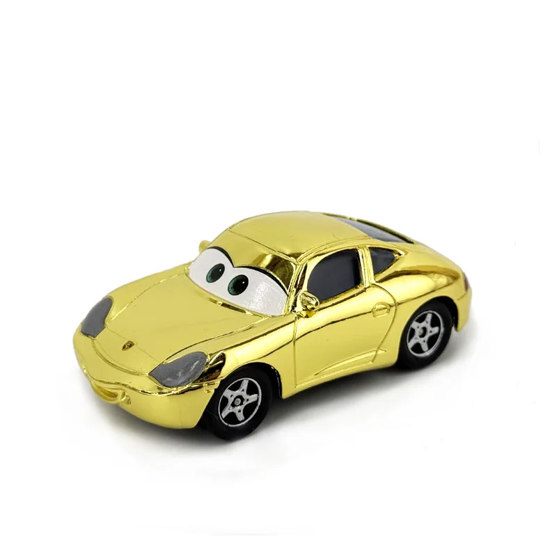 Коллекционная модель из золотистого хромированного сплава Takara Tomy Disney Cars: Молния МакКуин и Салли Каррера — литая игрушка для мальчиков, для демонстрации (art.: 3920db349bfee) - 3920db349bfee