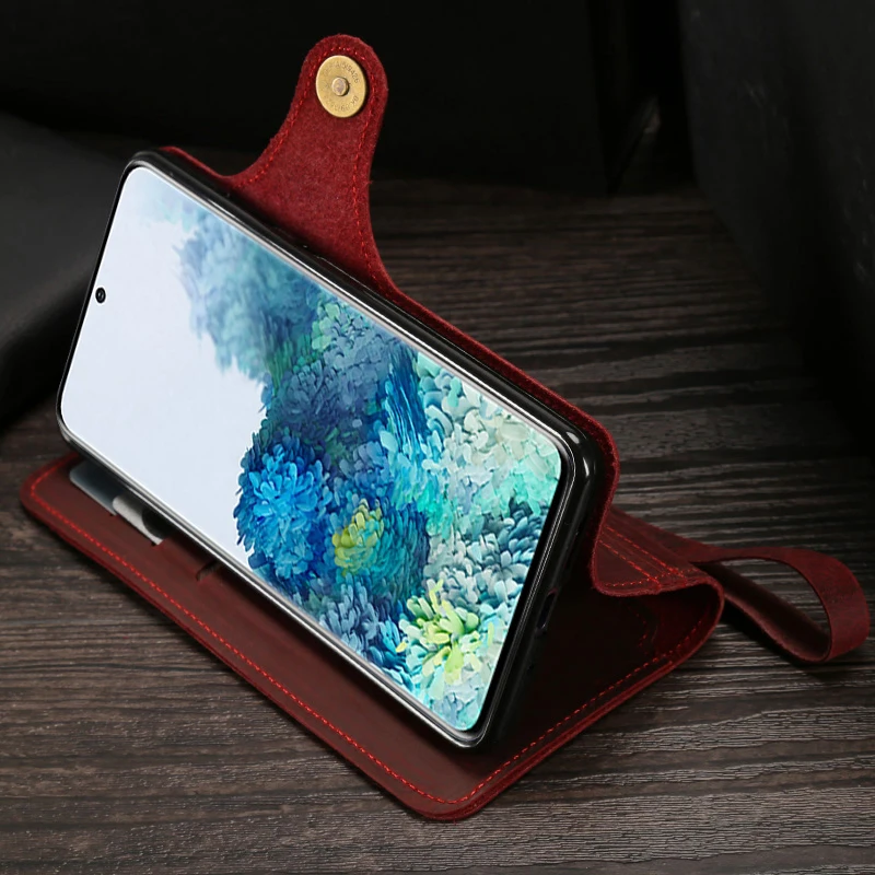 Genuine Pull-Up Leather Flip Phone Case For iPhone 14 Pro Max 13 12 Mini XS XR X 8 Handmade Crazy Horse Slot Wallet Cover Strap