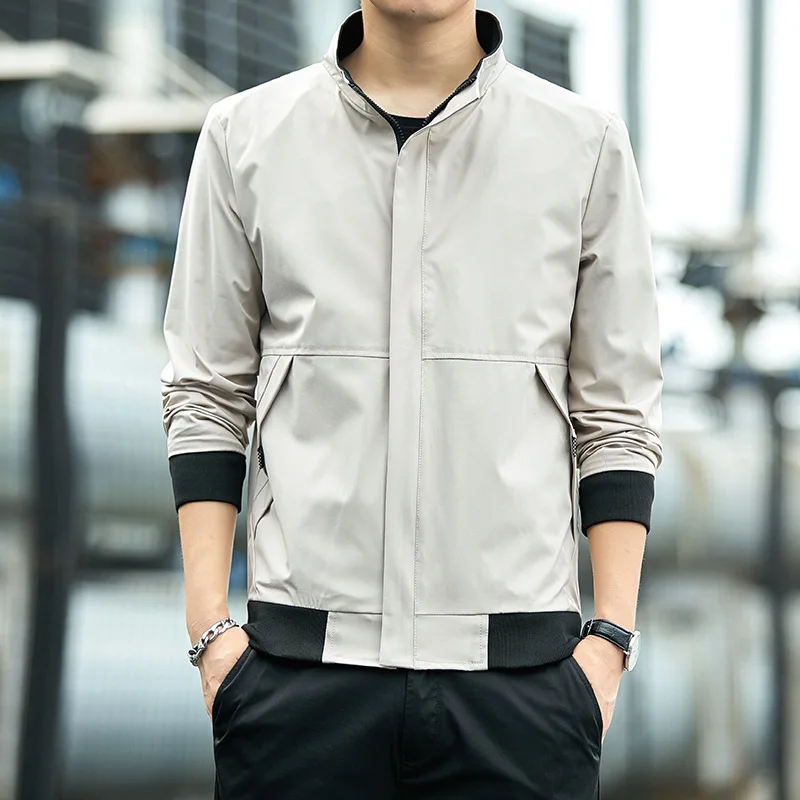 

2022 Men's Spring New Casual Fashion Stand Collar Jacket Youth Simplicity Lightweight All-Matching Jacket