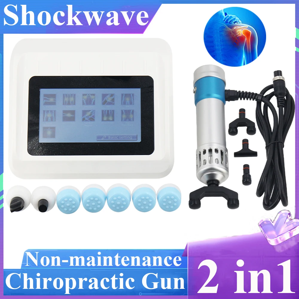 

Shockwave Chiropractic Gun 2 in 1 Extracorporeal Massager ED Treatment Plantar Fasciitis Pain Relief Shock Wave Therapy Machine