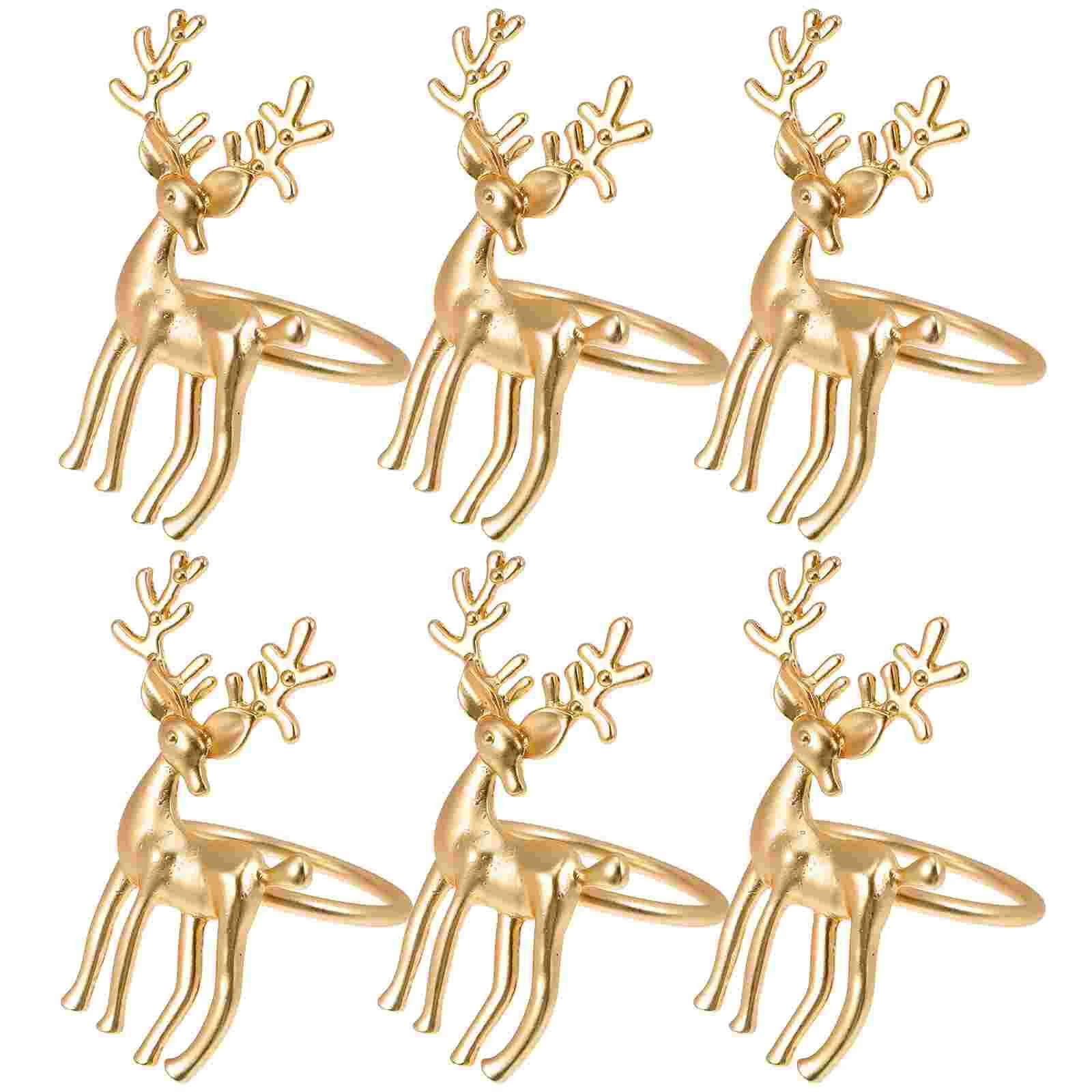 

Napkin Rings Christmas Holders Holder Bucklestable Holiday Deer Dining Party Metal Elk Reindeer Ring Serviette Favors