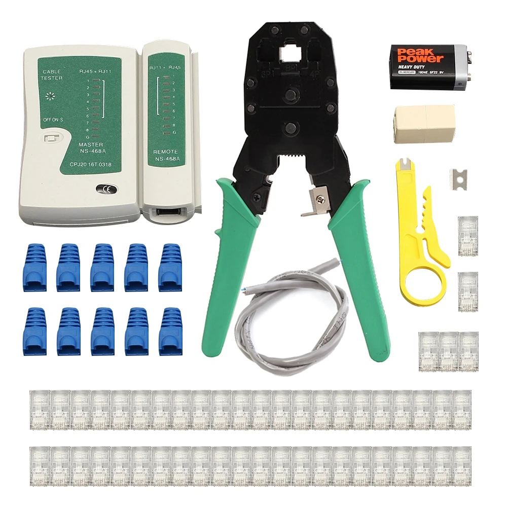 

Net Clamp Crimper Tester Ethernet LAN Kit Cable Fine Quality Crimper Crimping Wire Stripper Web Tools Set