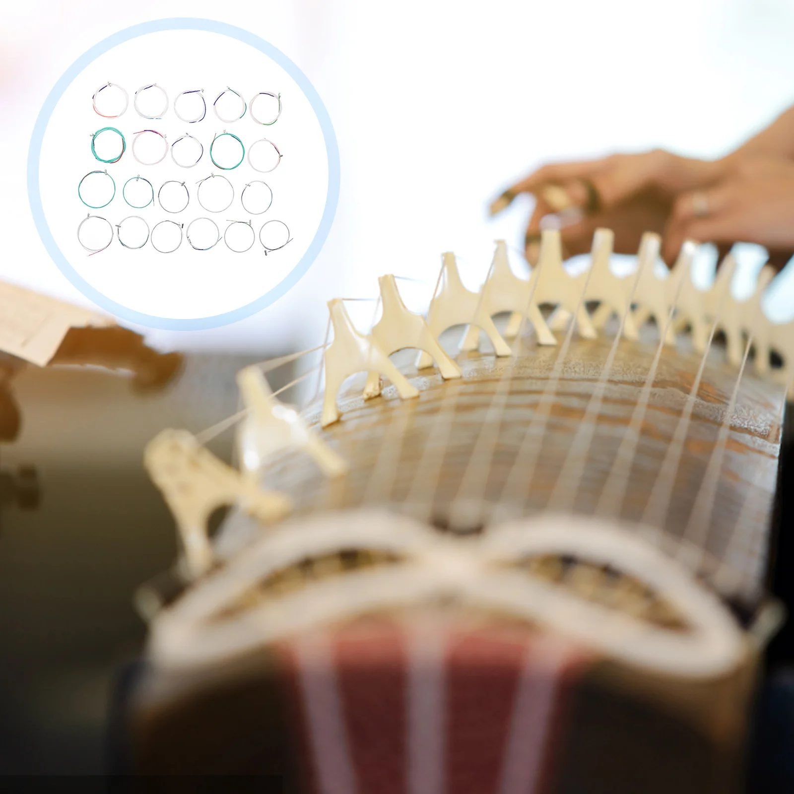 

21 Pcs Guzheng Strings Practical Tools Durable Parts Specialty Nickel Plated Steel Core Nylon The Ordinary Musical accessories