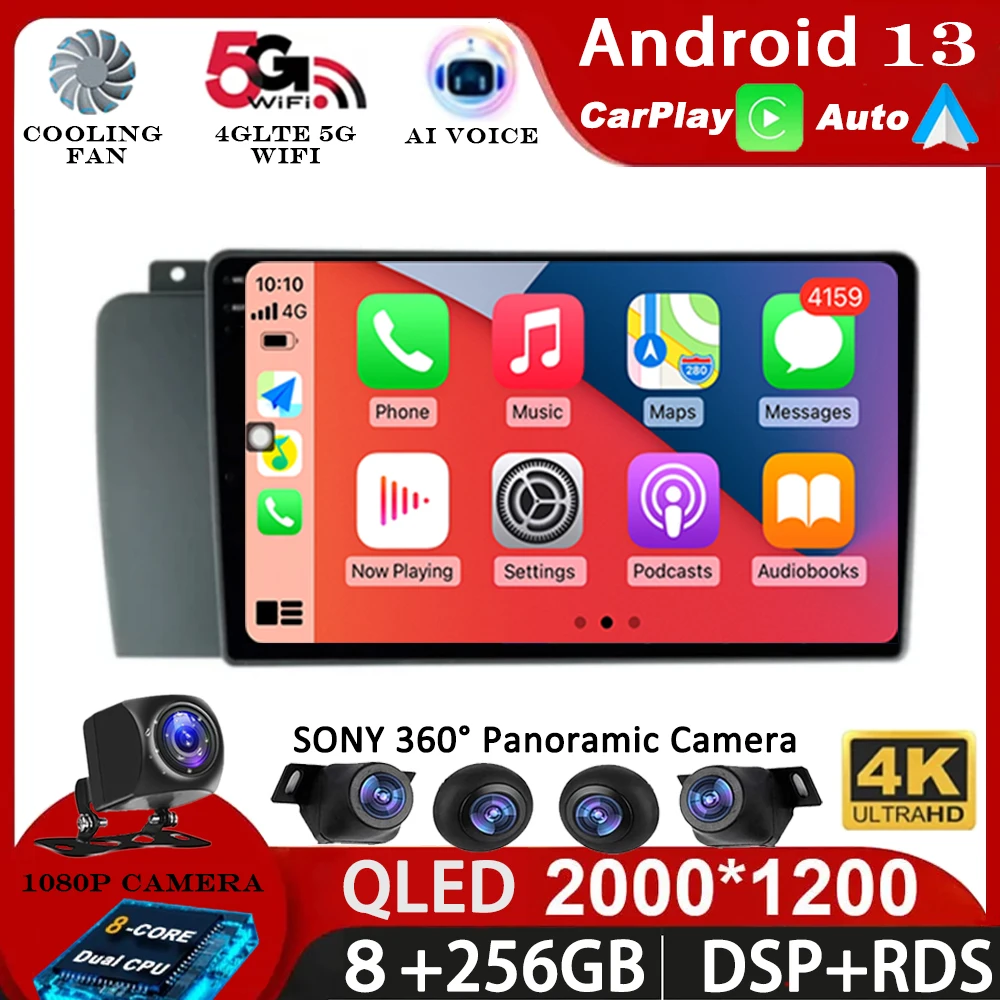 Автомагнитола на Android 13 для Volvo XC70 V70 S60 2004-2009 мультимедийный проигрыватель с