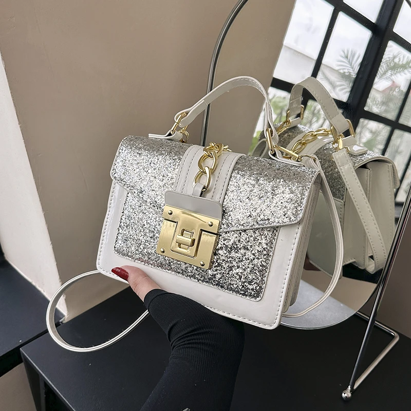Fashion Sequin Shoulder Messenger Crossbody Bags Women Handbag Luxury Vintage Ladies Clutch Casual Totes Female Purse 2023 New