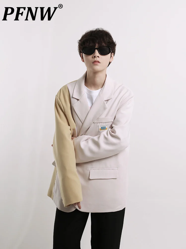 

Повседневный мужской костюм PFNW, весна-осень, нишевые дизайнерские блейзеры контрастной расцветки 12A5421 в западном стиле