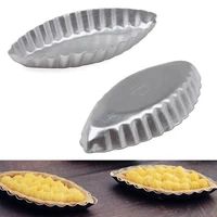 3 pieces aluminum boat shape cake moulds reusable cupcake tart cookie pudding moulds non stick kitchen baking accessories