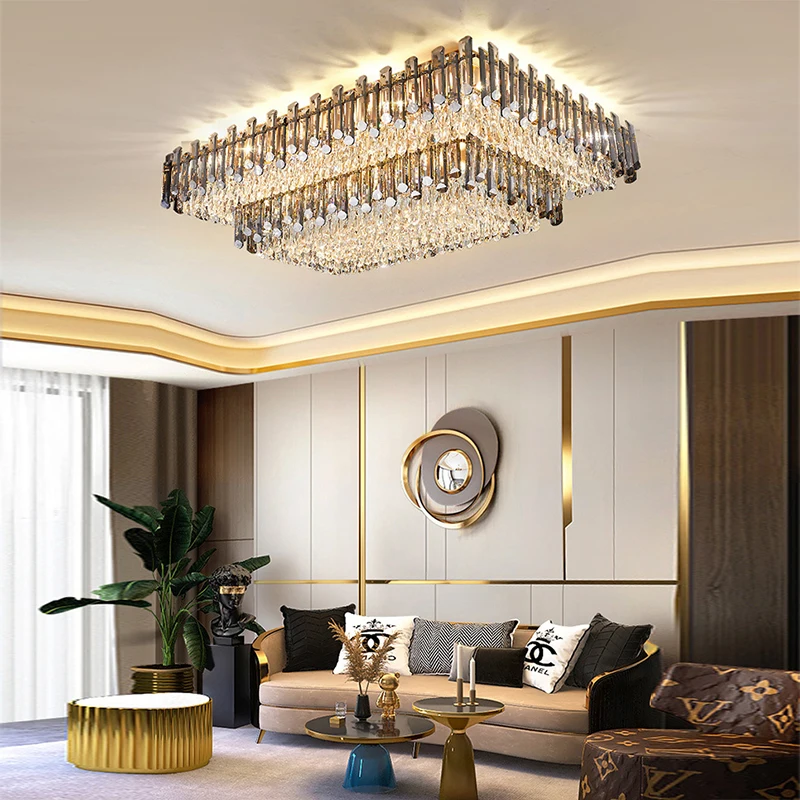 

Nordic Vintage Luxury Crystal Ceiling Lamp Home Decoration Led Ceiling Chandeliers Lamparas Lustres for Living Room Dining Room