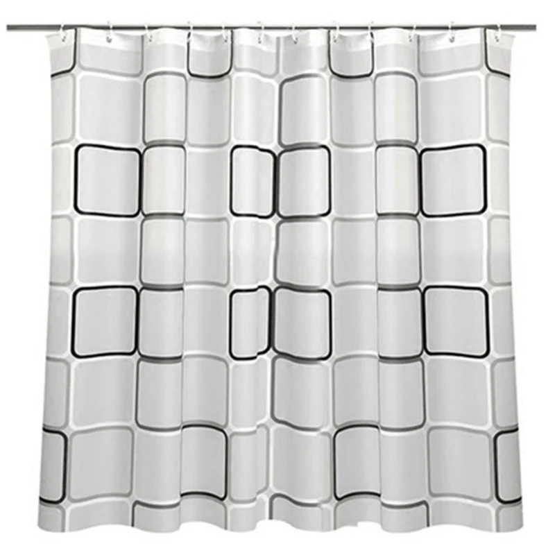 

Waterproof Shower Curtain With 12 Hooks For Bathroom Toilet