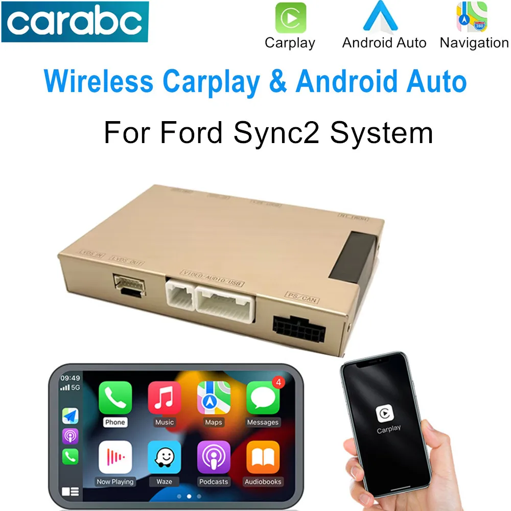 

CARABC Wireless Carplay Android Auto декодер для Ford Sync2 System Explorer Focus Fiesta C-max Edge F-150 Fusion Taurus