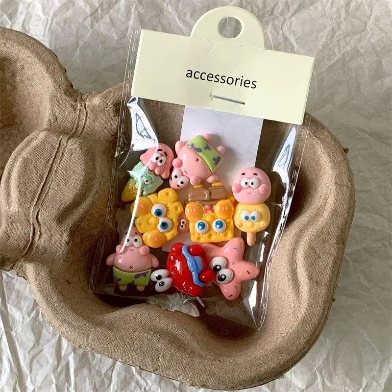 Cartoon Spongebobed 3D Doll Accessories Cream Gel Traceless Sticker Anime Watercup Kawaii Car Refrigerator Decoration Sticke