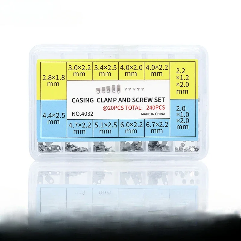240 шт. 12 размеров корпус часов зажим крепежный адаптер винт для ETA 2824 2834 2826 2836