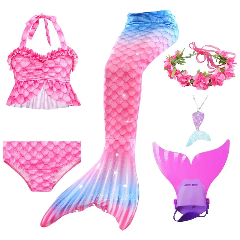 Купальник для девочек с хвостом Русалочки семейная пляжная одежда купальник