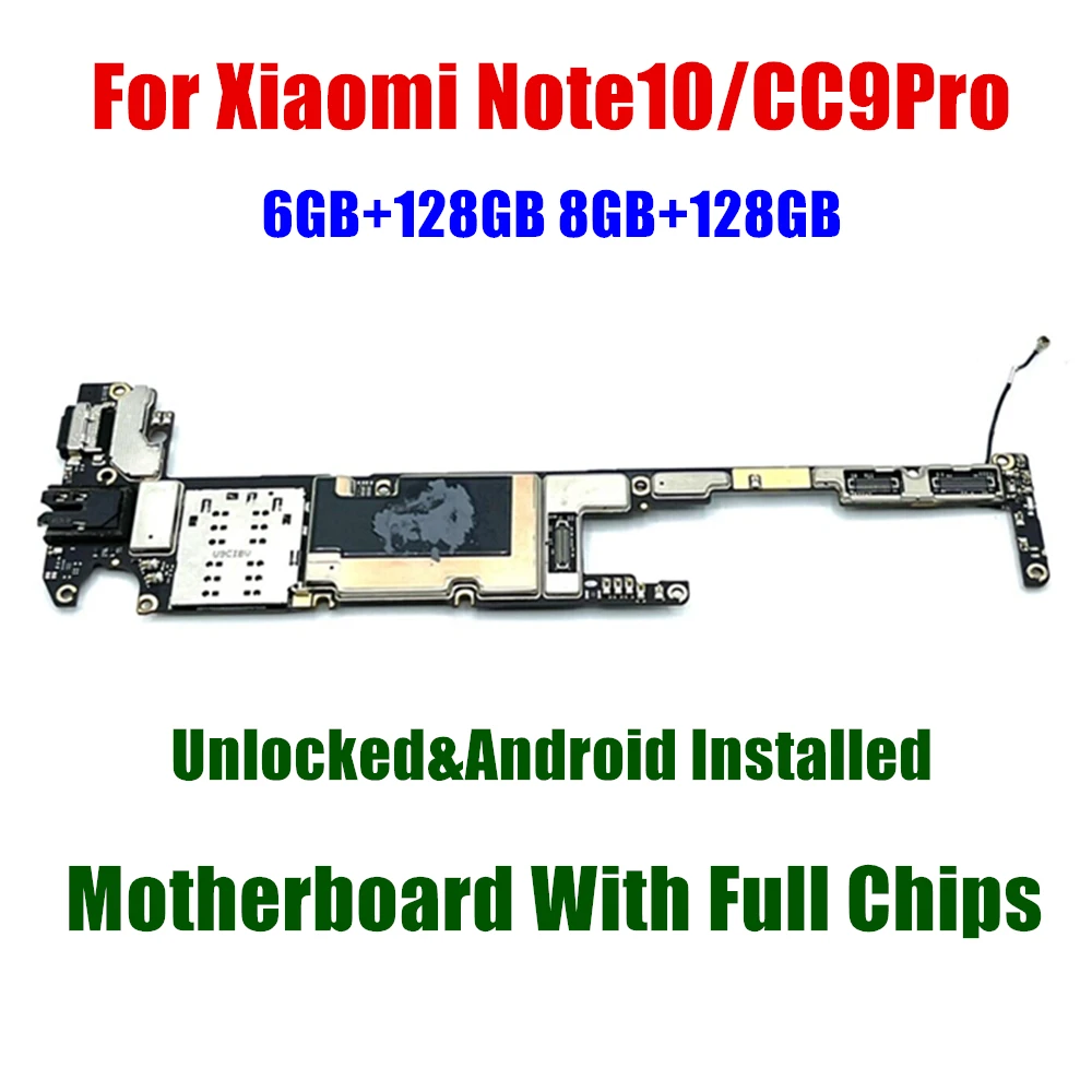 

Для Xiaomi Mi Note10 Note 10 CC9Pro CC9 Pro с ПЗУ схемы плата 100% оригинальная Рабочая материнская плата