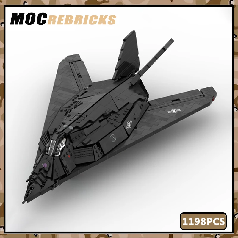 Строительный блок WW2 военное оружие F-117 истребитель Nighthawk MOC нагрудные фигурки
