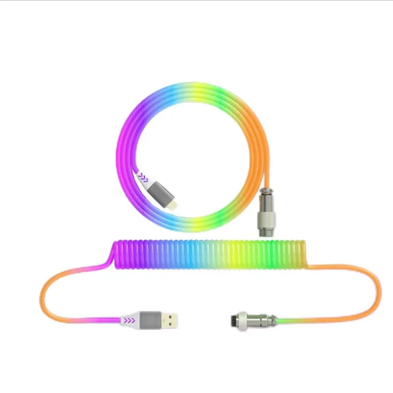 2,2 м механическая клавиатура спиральный кабель DIY Плетеный вручную/TPE кабель с интерфейсом USB Type-C кабель для передачи данных