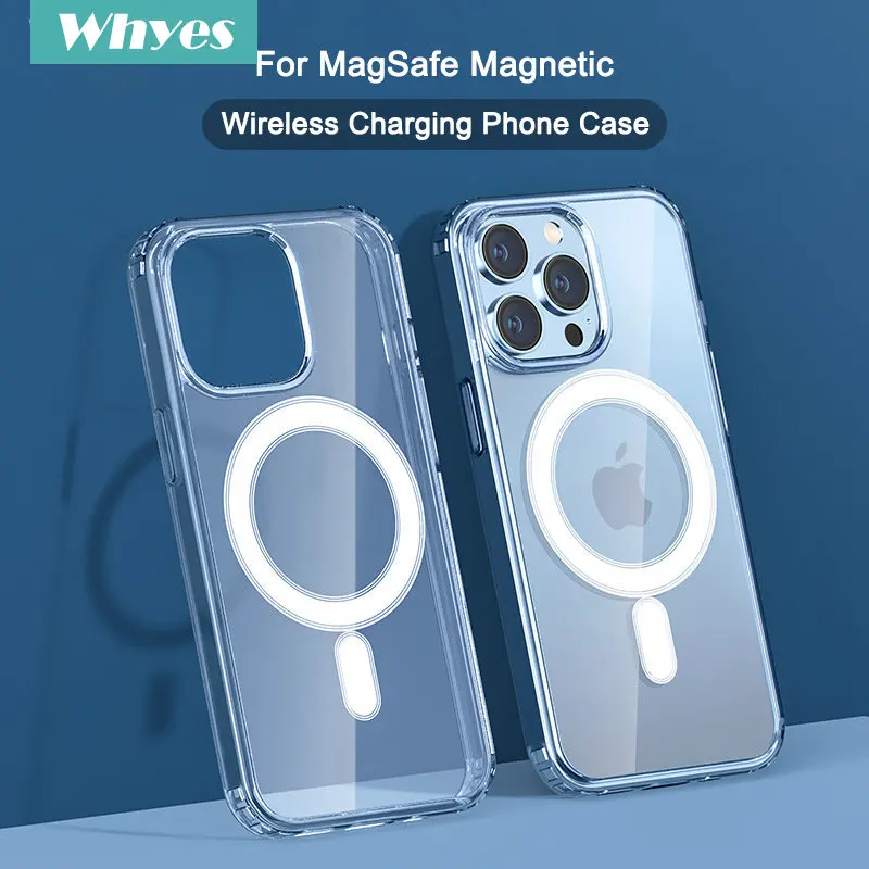 

Оригинальный магнитный чехол Magsafe для беспроводной зарядки для iPhone 14 13 12 11 Pro Max Mini Plus XR XS Max 7 8 Plus SE, противоударный чехол