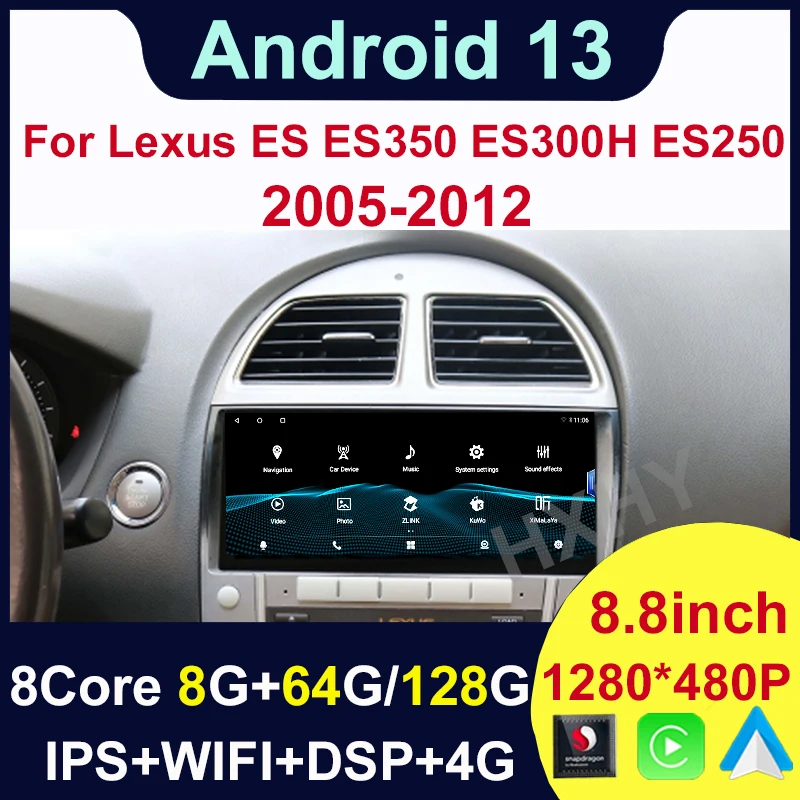 Автомобильный видеоплеер Qualcomm 8 дюйма Android Apple Carplay центральный мультимедийный