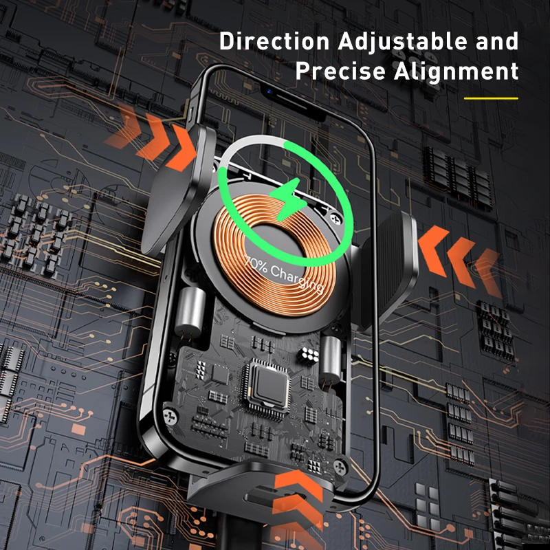 baseus car phone holder automatic alignment wireless charger 15w max air vent mount electric clamping for samsung iphone xiaomi free global shipping