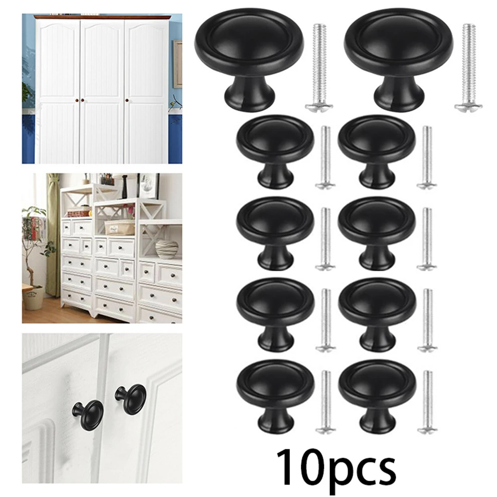 

10pcs Wardrobe Pull Black Aluminum Door Handle Knobs Kitchen Cupboard Wardrobe Door Drawer Closet Cabinet Pull Hardware Handles