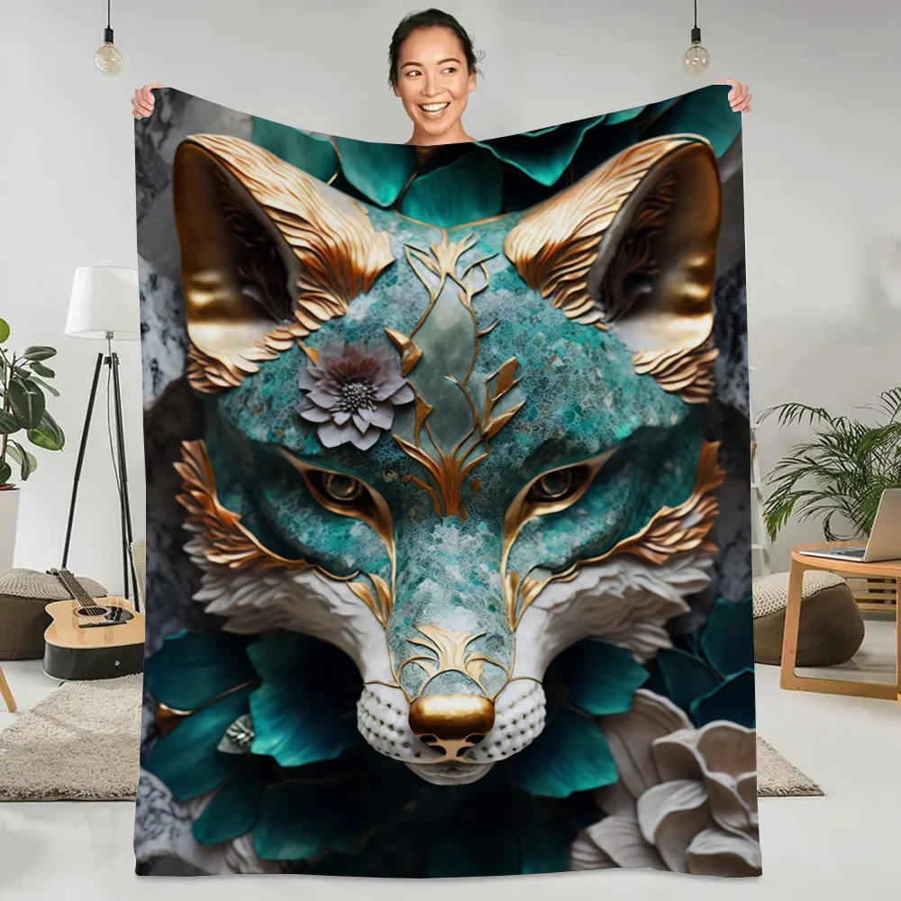 Абстрактное Ботаническое Флисовое Покрытие Kintsugi Королевский Размер Мягкое