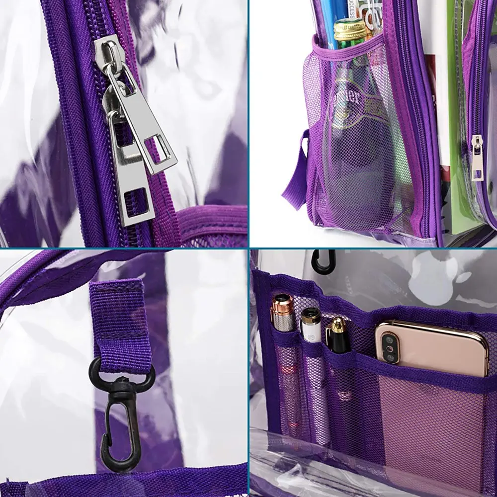 Heavy Duty Transparent Clear Backpack See Through Backpacks for School,Sports,Work,Stadium,Security Travel,College
