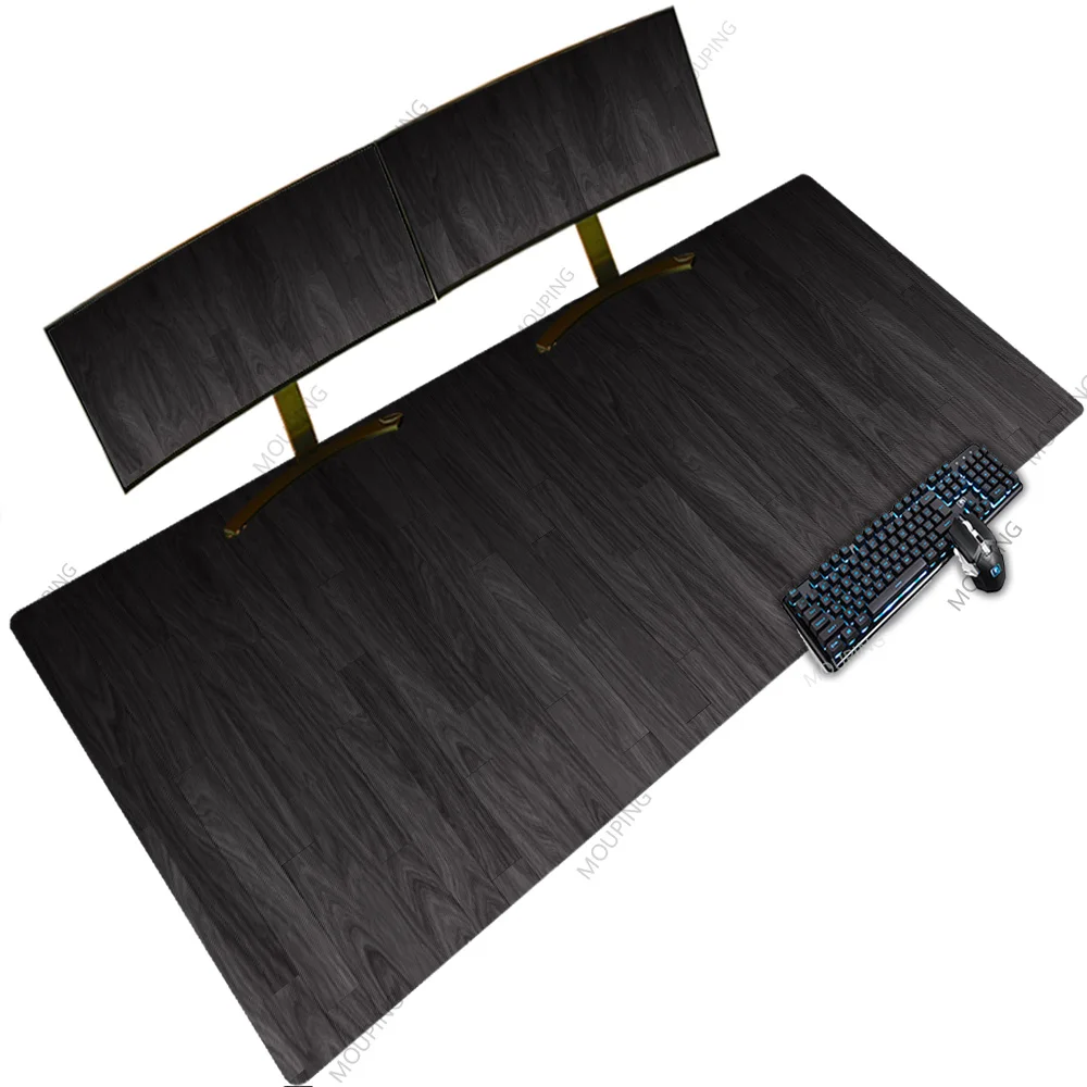 

Wooden Black Retro Minimalist Desk Mat Anti Slip Rgb Backlit Mat for Gamer Computer 120x60 XXXXL Oversize Mouse Pad Art Playmats