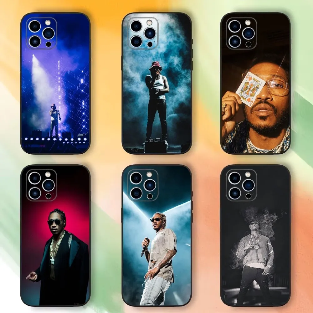 F-Future H-Hendrix Phone Case For iPhone 16 15 14 13 12 11 Plus Pro Max XS X XR SE Mini 8 7，Soft Silicone Black Cover