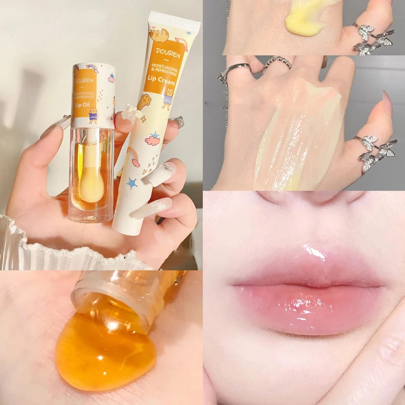 

Honey Milk Lip Oil Balm Jelly Moisturizing Reduce Lip Wrinkles Repairing Anti-cracking Nourishing Lip Cream Women Lips Care