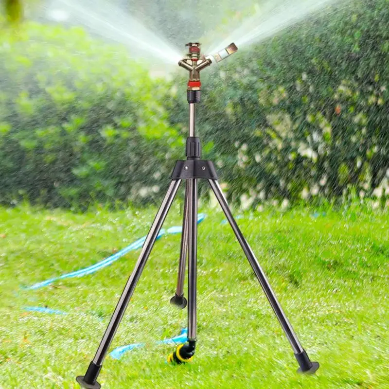 Lawn Sprinkler 1pcs Automatic Garden Watering Lawn Sprinklers Tripod Sprinkler Rotatable Energy Saving Sprayer With Nozzle