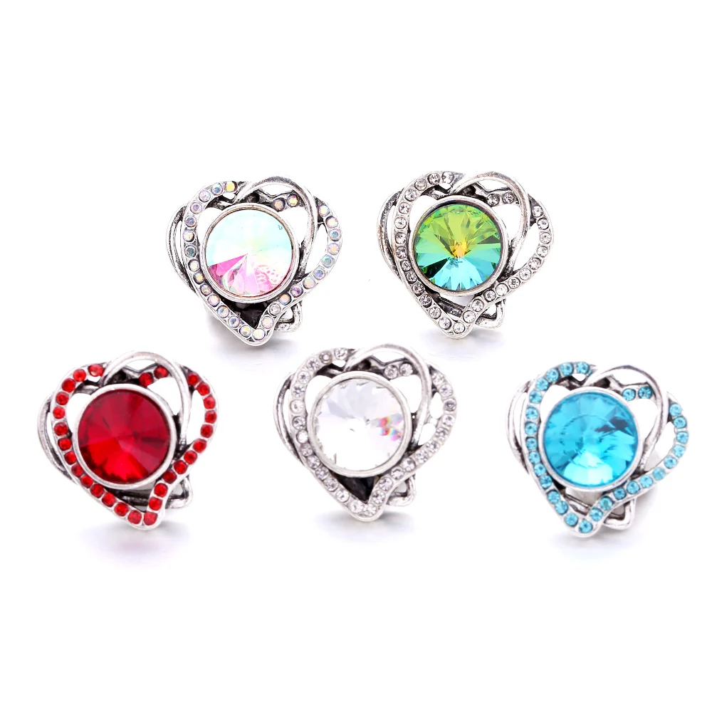 20pcs Colorful Crystal Starfish 18mm Snap Button Fit Snaps Bracelet  Necklace DIY Charms Jewelry