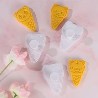 3pcs ice cream spring mold cookie cutter stamp pastry tools biscuit moulds for baking fondant easter rabbit animal cake printing